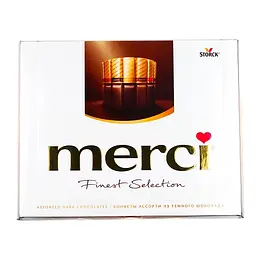 Цукерки Merci Finest Selection асорті з темного шоколаду 250 г
