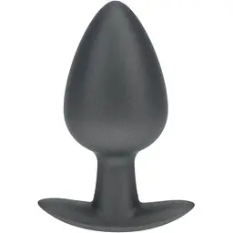 Анальна пробка Ouch! Smooth Anal Plug Metallic L 8.9 см (сірий)