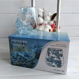 Набор стаканов Vittora Ранкова окраса 150 мл 2 шт. голубые (VT-6104-150) - миниатюра 3