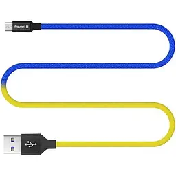 Кабель ColorWay USB - MicroUSB National 2.4А 1м Blue Yellow - мініатюра 4