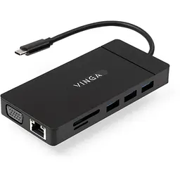 Концентратор Vinga USB-C 3.1 to VGA+HDMI+RJ45+3xUSB3.0+USB2.0+SD/TF+PD100W+Audio (VHYC10)