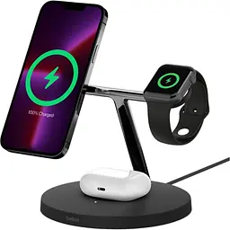 Бездротовий зарядний пристрій Belkin 3in1 MagSafe Black (WIZ017VFBK) [170632] - мініатюра 7