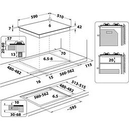 Варильна поверхня Whirlpool AKT 625 WH газова [95557] - мініатюра 5