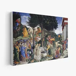 Інтер'єрна картина Юність Мойсея, Сандро Боттічеллі, Sandro Botticelli, Youth of Moses, релігійний декор, 38×60 см (id6960) - мініатюра 2