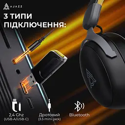 Навушники Ajazz AHM08 MAX 3-Mode Black (AHM08-MAX-BGY) - мініатюра 12