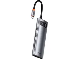Мультипортовий адаптер BASEUS Metal Gleam Series 7-in-1 Multifunctional Type-C HUB Gray (WKWG020113) - мініатюра 5