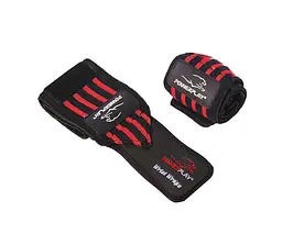 Бинти для зап'ясть (кистьові бинти) PowerPlay 3081 Gym WristT Wraps Чорно-Червоні (PP_3081_Red) - мініатюра 2