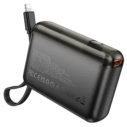 Портативний ЗП Power Bank Hoco J139 Hero 22.5W+PD20W + Lightning 10000 mAh Black - мініатюра 4