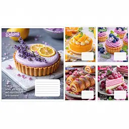 Зошит шкільний 1Вересня Cake А5 18 аркушів лінія 25 шт. (769139)
