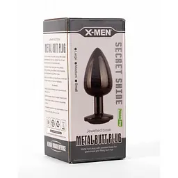Анальна пробка X-Men Secret Shine Black Jewell, 7,1 см (чорний) - мініатюра 5