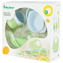 Набір дитячого посуду Baby Team 7 ед. біло-зелений (6090_зелений) - мініатюра 5