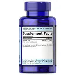 Вітаміни та мінерали Puritan's Pride Pantothenic Acid 550 mg, 100 капсул - мініатюра 2