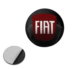 Наклейка з логотипом Fiat для автоключів d=15 мм Пластикова об'ємна (Завод)