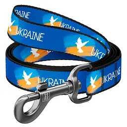 Повідець з нейлону Waudog малюнок Прапор розмір L-XXL Ш 25 мм Д 122 cм