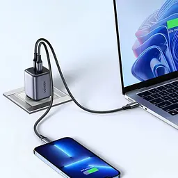 Зарядний пристрій 2xUSB 45W (2xUSB-C) Gan PD 25W+20W, CD294 Ugreen Сірий (90573) - мініатюра 3