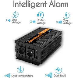 Інвертор перетворювач напруги Edecoa Spannungswandler 12-230v 2500/5000w чистий синус (пульт дистанційного керування) - мініатюра 3