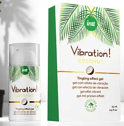 Рідкий вібратор Intt Vibration Coconut Vegan (15 мл) — інтимний збуджуючий гель з ефектом вібрації, кокосовий аромат, 100% вегансь