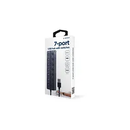 Концентратор Gembird 7 ports (1xUSB3.1+6xUSB2.0) switch black (UHB-U3P1U2P6P-01) - мініатюра 6