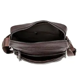 Чоловіча шкіряна сумка через плече Tiding Bag M56-9981C коричнева - мініатюра 2