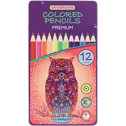 Олівці кольорові Cool For School Premium шестигранні 12 кольорів (CF15173)