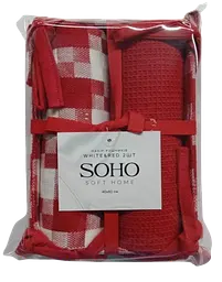 Набір рушників Soho 40x60см White&Red 2шт pbe0050699 - мініатюра 3