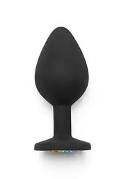 Анальна пробка з райдужним кристалом в основі Toy Joy Rainbow Booty Jewel Medium, 8х3.5 см, M - мініатюра 2