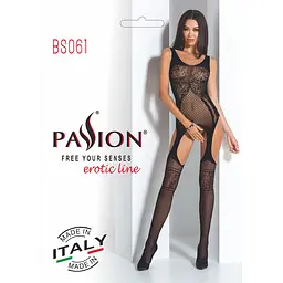 Бодістокінг Passion BS061 black, комбінезон, імітація панчіх - мініатюра 7
