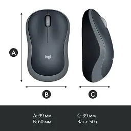 Мишка Logitech M185 swift grey (910-002238) - мініатюра 9