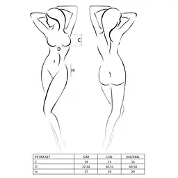 Комплект білизни Passion PETRA Set black L/XL - мініатюра 6