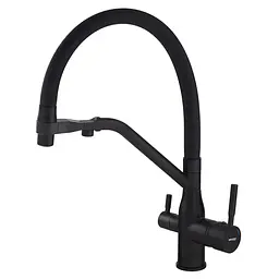 Змішувач для кухні Mixxus Premium Gravity 021 Black з гнучким виливом MI6978 Чорний матовий