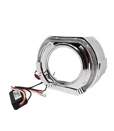LED Маска Ангельські очі 3" D76 мм 12V 6000K BMW Білий Світло Хром Sport-L 2 шт. - мініатюра 2
