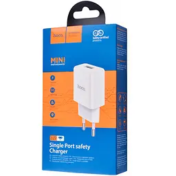 Мережевий зарядний пристрій 1 USB Hoco N9 2.1 A White - мініатюра 3