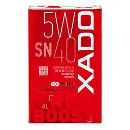 Моторне масло Xado Atomic Oil Red Boost 5W-40 4л(ХА 26269)