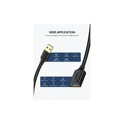 Дата кабель USB 3.0 AM/AF 1.5m US129 black Ugreen (30126) - мініатюра 3