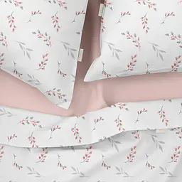 Комплект постільної білизни Cosas євро з простирадлом на резинці ROSA BRANCHLETS 200 x 220 см (BudRoseGray_El-40Rose_200) - мініатюра 3
