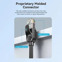 Патч-корд 3м, UTP cat 6 RJ-45 black Vention (IBNBI) - мініатюра 5