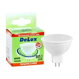 Лампочка Delux JCDR 3Вт 4000K 220В GU5.3 (90020566 90011736) - мініатюра 3