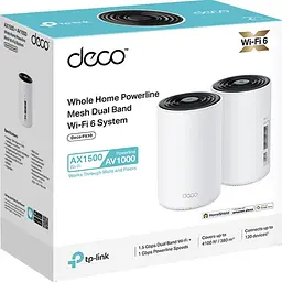 Система WiFi-Mesh TP-Link Deco PX10 AX1500 3xGE LAN/WAN 2 модулі Powerline AV1000 - мініатюра 3