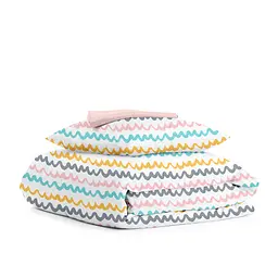 Дитяча постільна білизна в ліжечко WAVY LINES CS1, бірюзовий (WavyLinesColor_Rose_140)