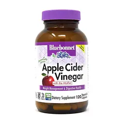 Травы Bluebonnet Nutrition Яблочный уксус, Apple cider vinegar, 120 вегетарианских капсул (BLB0984)