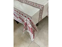 Клейонка SELENA без основи 1,2м х 50м д/столу х тонка, "Вишиванка червона"