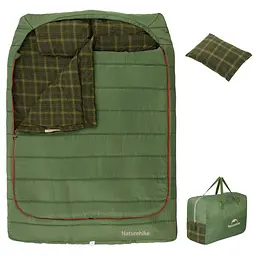 Спальник двомісний Naturehike (CNK2350WS019) +6°C з подушками - зелений - мініатюра 2