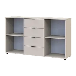 Комод Doros Рон 5 2 фасади 4 шухляди Кашемір 140х38х81 (41516047) - мініатюра 5