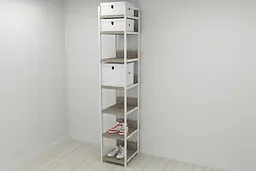 Шафа Гардероб Уні секція 4 серії Конект Ferrum-decor 220x40x50см Білий метал ДСП Дуб Сонома Трюфель 32 мм (FRD-104558)