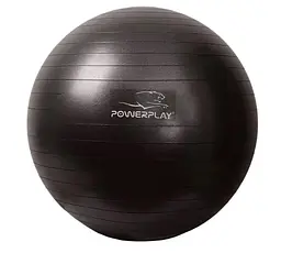 М'яч для фітнесу (фітбол) PowerPlay 4001 Ø65 cm Gymball Чорний + помпа (PP_4001_65_Black) - мініатюра 2