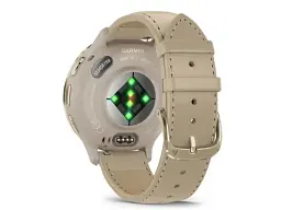 Смарт-годинник Garmin Venu 3S Soft Gold S. Steel Bezel w. French Gray Case and Leather Band (010-02785-55) - мініатюра 2