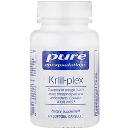 Омега-3 жирні кислоти фосфоліпіди антиоксиданти Pure Encapsulations Krill-plex 1000 мг 60 капсул (PE-00683) - мініатюра 2