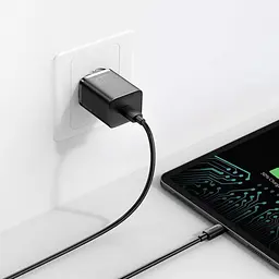 Зарядний пристрій Baseus Super Silicone PD 30W (1Type-C) black (CCSUP-J01) - мініатюра 5