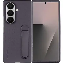 Шкіряний чохол Leather Case (AAA) with stand для Samsung Galaxy Z Fold7 Gray - мініатюра 2