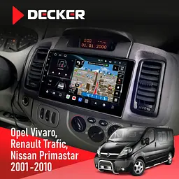 Штатна магнітола Opel Vivaro 2001-2010 Decker D10-011 4x64, DSP, 4G, 360 Decker (НФ-00009829) - мініатюра 2